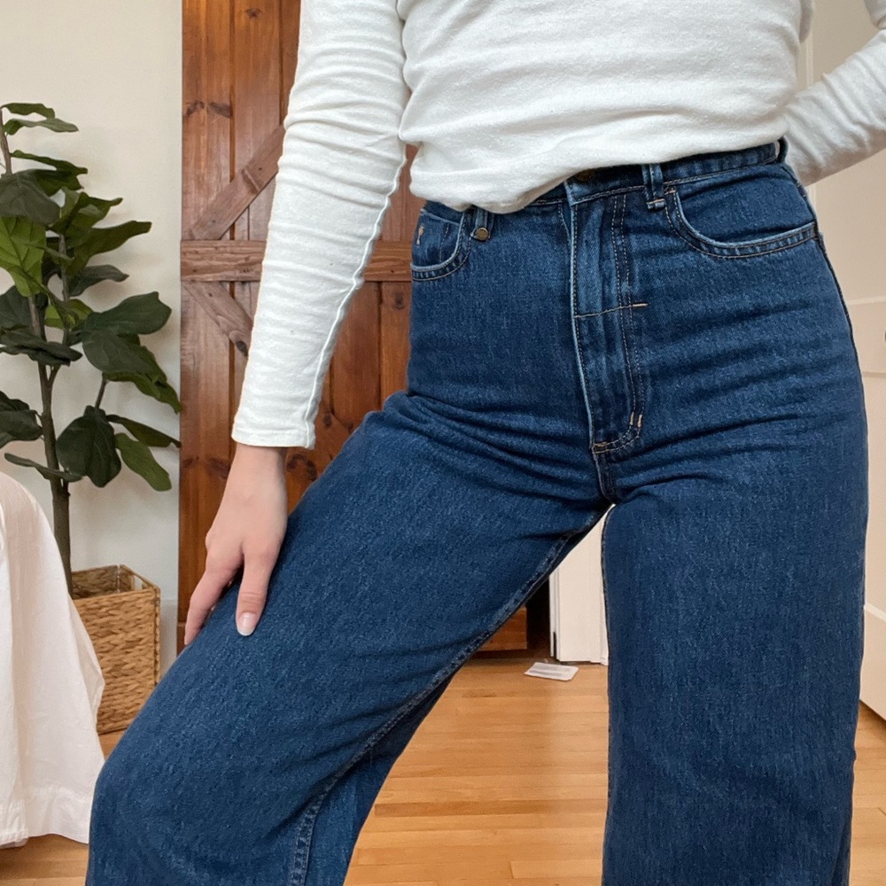 100% organic cotton straight leg, dark wash denim jeans - Thrills brand